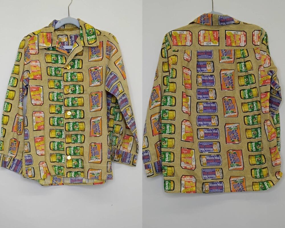Wacky Pack Shirt Button Up Men's XXS Vintage 1970s Great Shape Cotton #J5637